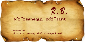 Rózsahegyi Bálint névjegykártya